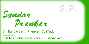 sandor prenker business card